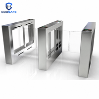 Barrera de acceso giratoria sin contacto con motor sin escobillas de acero inoxidable resistente a la intemperie, con lector de tarjetas, para centros comerciales, campus y oficinas.