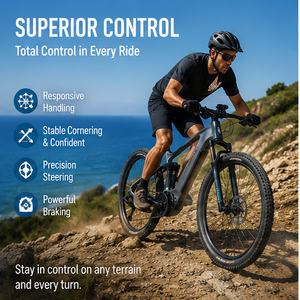 Hochleistungs-Carbonfaser-<span class=keywords><strong>MTB</strong></span> mit Vollfederung, Bafang M560 Mittelmotor, 48V Lithium-Akku, Erwachsenen-Offroad-<span class=keywords><strong>Pedelec</strong></span> Elektrofahrrad - Product Image 3