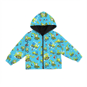 Puresun jongens hoodie sweater jack met opdruk, winter, waterdicht, kinderjas, kinderkleding met rits - Product Image 4