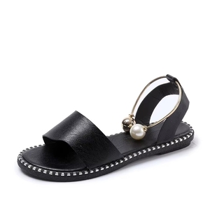 Sandali <span class=keywords><strong>piatti</strong></span> casual da donna 2025 – Nuova collezione primavera – Taglie forti, leggeri, con perle, allacciatura in metallo, plateau, stampa estiva di tendenza - Product Image 4