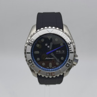 Montre à mouvement NH36, montre argentée avec semaine et calendrier, matériau en acier inoxydable 904L, cadran noir, montre pour homme, boîtier de 42 mm