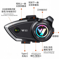 Nouveau casque Bluetooth pour moto Y80/Y80-2X avec fonction talkie-walkie et basses, écouteurs Bluetooth pour la conduite