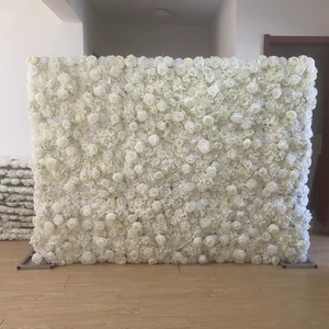 Parete floreale 8*8 ft Roll Up Wedding Decor pannello per composizioni floreali sfondo da parete con fiori di rosa bianca - Product Image 1