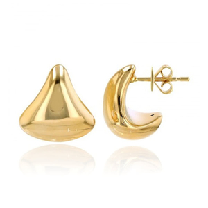 Pendientes de tuerca de corazón de plata Gemnel 925-Diseño hueco grueso con joyería de compromiso chapada en rodio dorado para mujer - Product Image 6