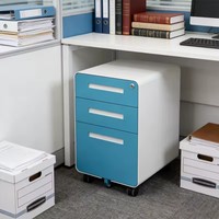 Meuble de rangement mobile sous bureau à trois tiroirs de haute qualité avec serrure, en acier durable, roulettes silencieuses, pour bureau et usage technique