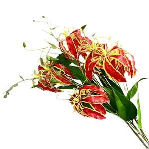 Flores <span class=keywords><strong>de</strong></span> Plástico con Tacto Real, Lirio Gloriosa, Decoración Nórdica para el <span class=keywords><strong>Hogar</strong></span>, Planta Decorativa Suave, Flores Artificiales para Hoteles, Bodas y Exteriores - Product Image 5
