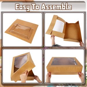 Picnic Party Outing Kraft Cardboard Paper Food Packaging <b>Boxes</b> Take Away Food Containers Restaurant Paper Food Container - Product Image 5