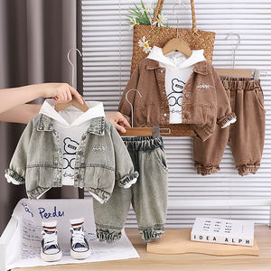Abito Casual a tre pezzi per bambini 1-5 <span class=keywords><strong>anni</strong></span> con motivo a cartone animato giacca in jeans e Outwear perfetto abito da <span class=keywords><strong>bambino</strong></span> - Product Image 2