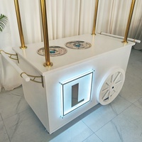 Chariot à bonbons pliable portable personnalisé en métal et acrylique, chariot à champagne avec logo LED