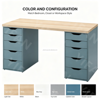 YIFAN Coiffeuses blanches modernes Table de vanité Lagkapten/Alex Bureau avec grand rangement de nombreux tiroirs utiles