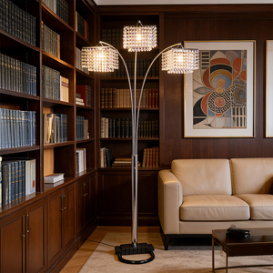 <span class=keywords><strong>Lampe</strong></span> <span class=keywords><strong>sur</strong></span> <span class=keywords><strong>pied</strong></span> en métal de luxe à 3-4-5 bras, LED E27 6000K lumière <span class=keywords><strong>du</strong></span> <span class=keywords><strong>jour</strong></span> CRI 95, design contemporain pour salon, chambre et hôtel - Product Image 1