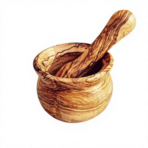Handcrafted Wooden Mortar and Pestle Set Natural Wood Grain <b>Herb</b> Spice <b>Grinder</b> Durable Manual Kitchen Tool - Product Image 1