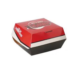 Custom Printed Logo Kraft Paper Hamburger Fried Chicken Paper Box Recyclable Korean Fried Chicken Take Out Box