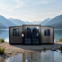 Chambre conteneur extensible à double aile JRX pour trois personnes, installation rapide, personnalisable, utilisation hôtelière, garantissant sécurité et esthétique