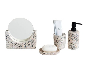 Set di articoli da bagno per Hotel di lusso leggero <span class=keywords><strong>l</strong></span> Dispenser per sapone in Terrazzo portaspazzolino portasapone Set di accessori per il bagno - Product Image 1