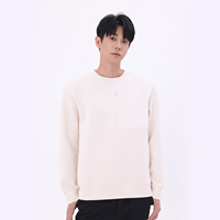 Nouveauté Hiver – Sweat-shirt Unisexe Col Rond Brodé en Polyester/Coton, Couleur Unie, Décontracté, Imperméable et Respirant pour l'Extérieur