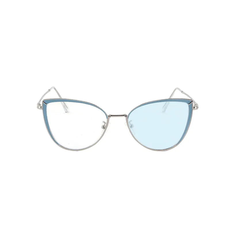 トレンディな猫の目メタルフレームフォトクロミック眼鏡メガネアンチブルーライト光学フレーム女性眼鏡フレーム