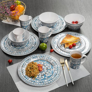 Набор кухонных тарелок Vaisselle nordique, набор столовой посуды Королевский, десерт geschirr BPA бесплатно, меламиновая кухонная посуда, 16 наборов - Product Image 2