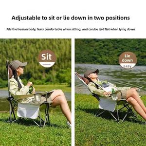<span class=keywords><strong>Silla</strong></span> <span class=keywords><strong>Reclinable</strong></span> Plegable para Exteriores, <span class=keywords><strong>Silla</strong></span> de Playa Portátil con Reposapiés, Doble Uso, para Sentarse y Reclinarse, Muebles de Exterior - Product Image 2