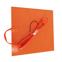 Plaque chauffante en silicone 12V 600W avec thermistance NTC 100K, épaisseur 1,5 mm, plage de température 0-200°C, pour lit chauffant d'imprimante 3D