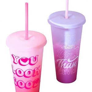 Bouteille d'eau froide en plastique unisexe de 840 ml, réutilisable, sans BPA, étanche, avec affichage de la température et paille changeant de couleur – Vente en gros Chine - Product Image 1