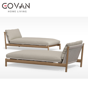 Chaise longue en teck massif nordique pour l'extérieur, style moderne minimaliste, pour hôtel, <span class=keywords><strong>piscine</strong></span>, plage, dimensions personnalisables - Product Image 2