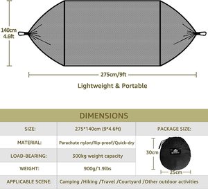 WOQI Outdoor Leisure <b>Hammocks</b> Camping Stand Sleeping Lightweight and Compact Backpacking <b>Hammock</b> - Product Image 6