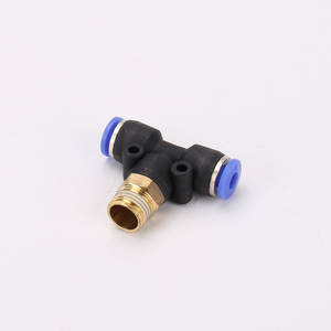 Raccord rapide à 4 points PB, type T, filetage externe, raccord pneumatique en cuivre, connexion rapide positive pour applications à filetage externe - Product Image 3