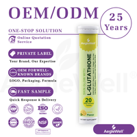 AegleWell L Glutathion Comprimés Effervescents Saveur Citron 20 Comprimés Éclat de la Peau avec Collagène Vitamines C et E Complément Alimentaire