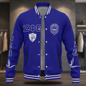 Zeta Phi Beta Sorority Edsel Style Cashmere Coated Stand Collar Customizable High-quality Breathable Winter <b>Bomber</b> <b>Jacket</b> - Product Image 3