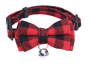 PUPE Collar para Gato de Nylon con Lazo a Cuadros, Ajustable, con Hebilla de Liberación Rápida y Campana, Accesorios para Mascotas Pequeñas - Product Image 2