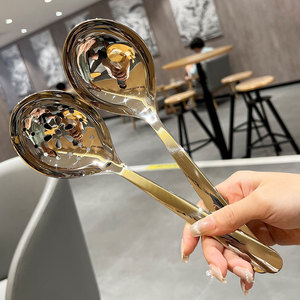 304 Stainless Steel Ladle Strainer Thickened <b>Serving</b> <b>Spoon</b> For Hotel Household Cooking Glossy Hot Pot Use - Product Image 4