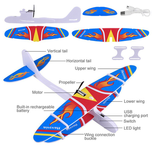 Diversión al aire libre para niños, juguete volador, modelo de planeador de avión lanzado a mano eléctrico, plástico moldeado por inyección para fiestas y juegos - Product Image 4