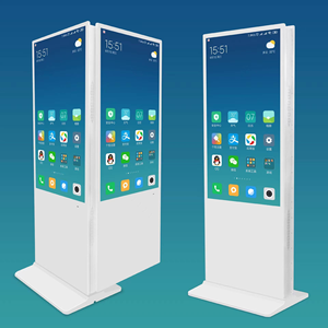 Écran tactile publicitaire LCD <span class=keywords><strong>vertical</strong></span> <span class=keywords><strong>double</strong></span> face 43 55 65 pouces, panneau IPS 2K 4K, support au sol NFC, signalisation numérique à <span class=keywords><strong>double</strong></span> écran - Product Image 1