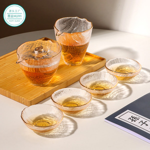 Japanese Hammered Glass Gaiwan With Lid Heat Resistant For Kung Fu <b>Tea</b> <b>Set</b> Home Use - Product Image 3