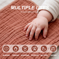 Serviette pour bébé en coton pur de qualité supérieure, non toxique, inodore, douce et absorbante, pour le visage des nourrissons de 0 à 3 ans, pour une utilisation quotidienne.