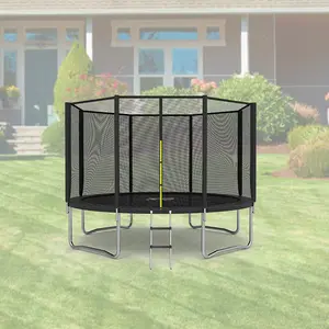 Zoshine ngoài trời sân sau vui vẻ tập thể dục 12 ft Trampoline với bao vây cho trẻ em và người lớn