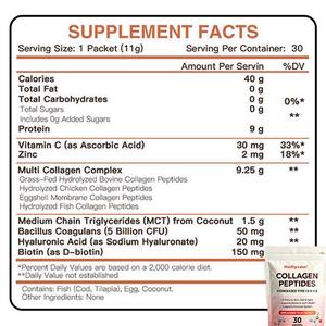 OEM biyotin probiyotikler kollajen türleri I II III V X hidrolize cilt saç tırnak desteği Gut sağlık vitamini kollajen peptidler tozu - Product Image 3