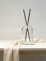 Diffuseur de parfum à roseaux en verre transparent de luxe 50 ml en stock, huile essentielle d'aromathérapie, diffuseur d'arômes, flacon vide