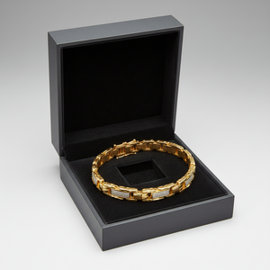 22K Stylish Luxury Jewelry for Daily and Special Wear Gold <b>Mens</b> Bracelet with Interlock Chain Design Premium Finish - Product Image 3