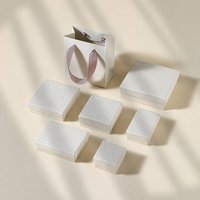 Ensemble de boîtes cadeaux pour bijoux avec logo personnalisé - Boîtes en carton multi-tailles avec sacs en papier assortis pour bagues, colliers