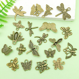 จี้โลหะผสมโบราณรูปผีเสื้อ แมลงปอ ผึ้ง สำหรับทำเครื่องประดับ DIY สไตล์เรโทร สำหรับงานสร้างสรรค์ - Product Image 4