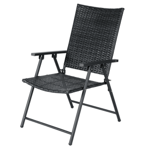 Silla plegable moderna de ratán PE para exteriores, con estructura de acero con recubrimiento en polvo para patio/balcón/muebles de jardín. - Product Image 5