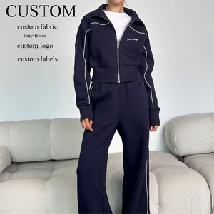 ชุดวอร์มผ้าฝ้ายสำหรับผู้หญิง สไตล์สตรีทแวร์ สำหรับฤดูหนาว แบบสั้น สีพื้น คุณภาพสูง เนื้อผ้าหนา เป็นมิตรกับสิ่งแวดล้อม ระบายอากาศได้ดี ขายส่ง - Product Image 1