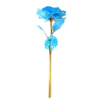 Boîte cadeau fleur rose dorée en feuille d'or 24 carats 24 cm pour la Journée de la Femme et la Saint-Valentin, petit cadeau pour événement