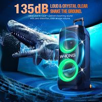 Enceinte portable sans fil W-KING T12, 370W MAX, son professionnel, basses profondes, grande enceinte d'extérieur avec roues