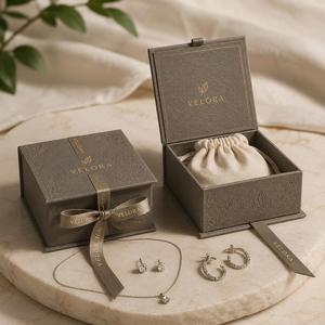 Confezione Personalizzata per Gioielli a Forma di Libro, Scatola Rigida in Cartone, Confezione Regalo in Carta, Scatola per Gioielli con Nastro, Boîte Bijou En Lin - Product Image 2