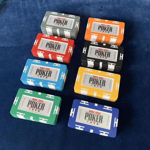 8 Kleuren Texas Hold'em Poker <span class=keywords><strong>Chips</strong></span> Vierkante Blokstenen Zonder Denominatie Dienblad - Product Image 3