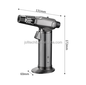 Briquet torche JOFI pour cigares, noir, fibre de carbone, coupe-vent, rechargeable au butane, pour cigares et camping - Product Image 6