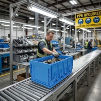 Nouveauté 2026 : Bacs de Rangement Robustes Eurobox pour Pièces Auto, Voitures et Accessoires – Boîtes Organisateur Solides en Plastique pour Entrepôt